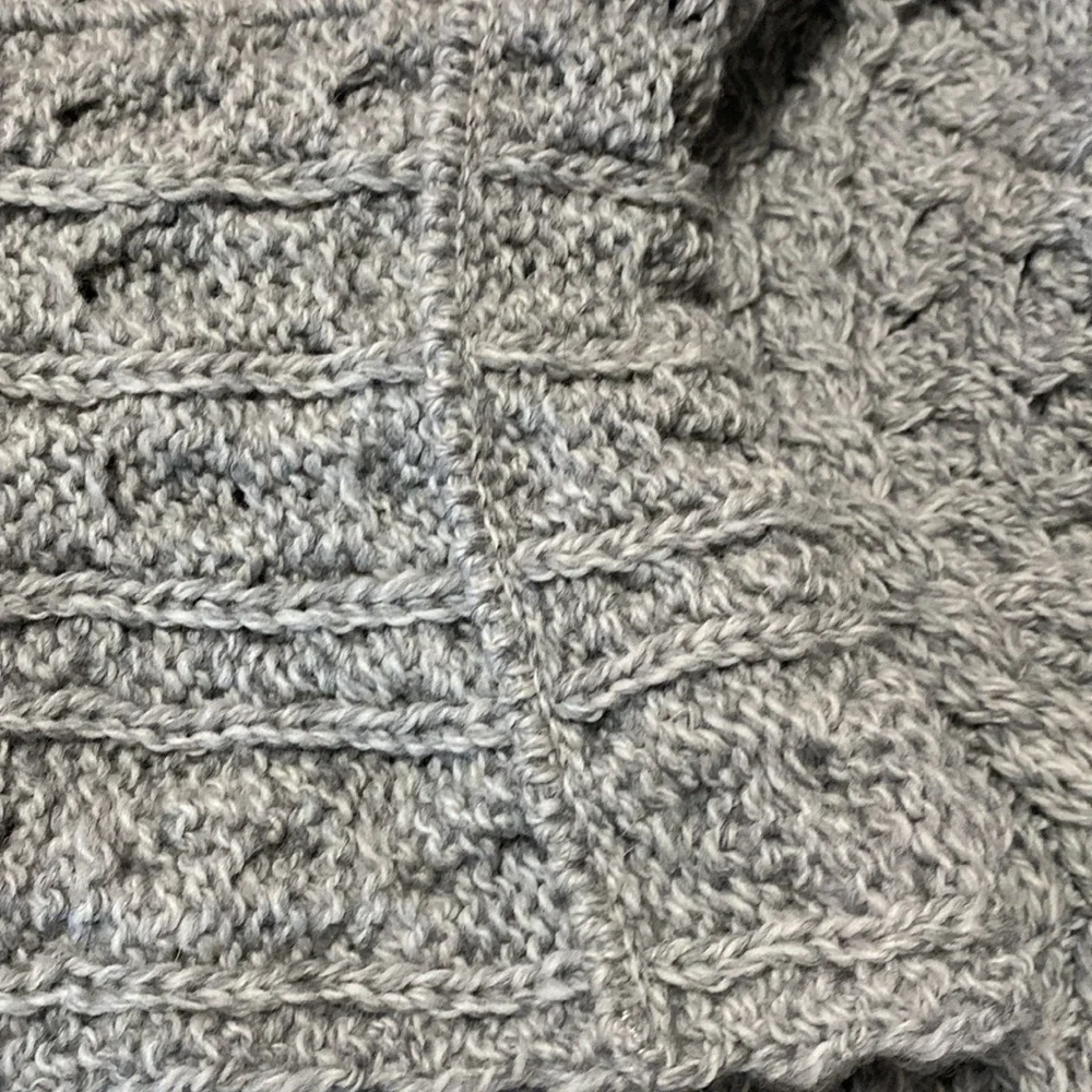 Aran Mor Merino Wool Ireland Cozy Gray Cable Knit Turtleneck Sweater Sz M - Picture 11 of 11